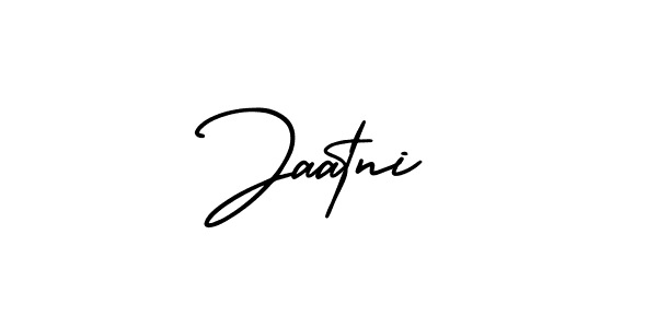 You should practise on your own different ways (AmerikaSignatureDemo-Regular) to write your name (Jaatni) in signature. don't let someone else do it for you. Jaatni signature style 3 images and pictures png