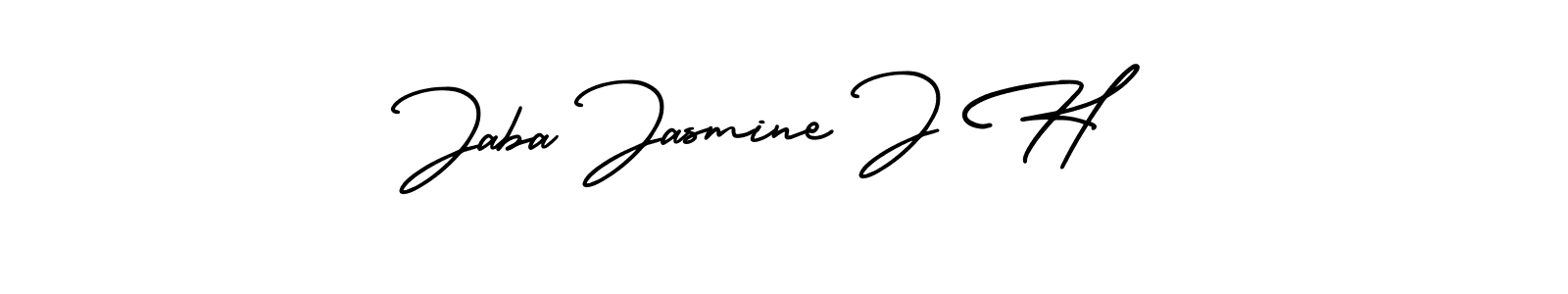 The best way (AmerikaSignatureDemo-Regular) to make a short signature is to pick only two or three words in your name. The name Jaba Jasmine J H include a total of six letters. For converting this name. Jaba Jasmine J H signature style 3 images and pictures png