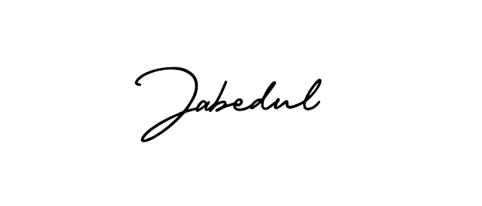 You should practise on your own different ways (AmerikaSignatureDemo-Regular) to write your name (Jabedul) in signature. don't let someone else do it for you. Jabedul signature style 3 images and pictures png