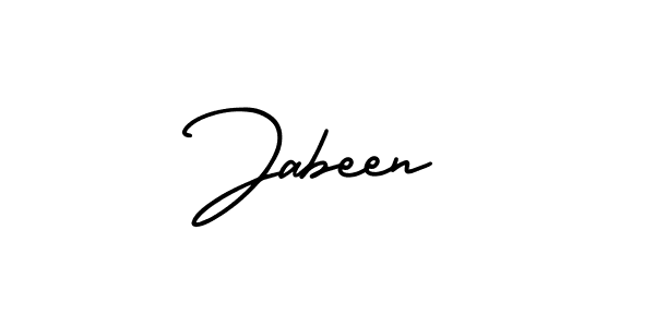 How to make Jabeen name signature. Use AmerikaSignatureDemo-Regular style for creating short signs online. This is the latest handwritten sign. Jabeen signature style 3 images and pictures png