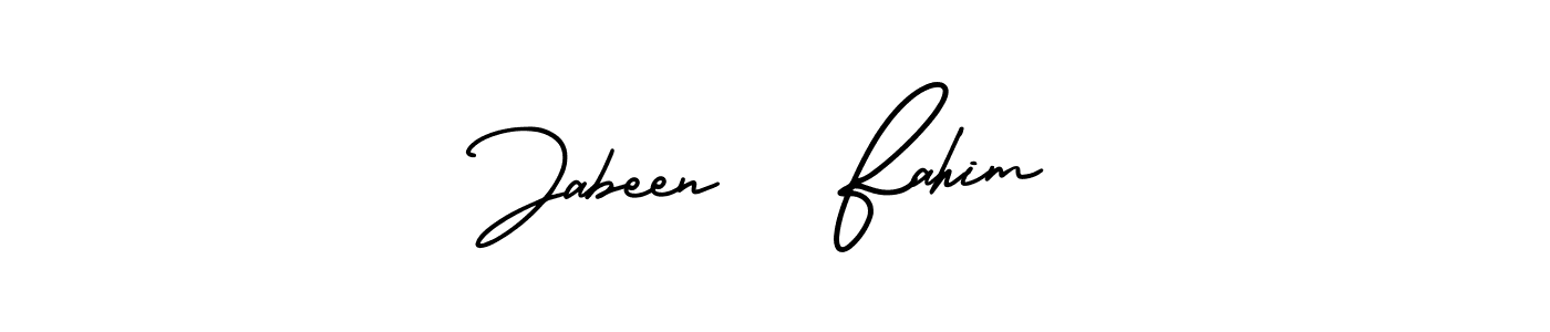 Design your own signature with our free online signature maker. With this signature software, you can create a handwritten (AmerikaSignatureDemo-Regular) signature for name Jabeen   Fahim. Jabeen   Fahim signature style 3 images and pictures png