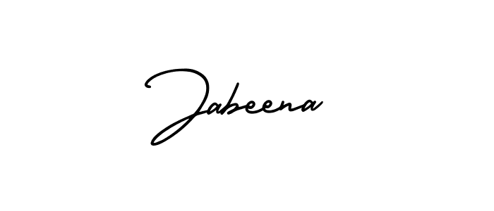 How to make Jabeena name signature. Use AmerikaSignatureDemo-Regular style for creating short signs online. This is the latest handwritten sign. Jabeena signature style 3 images and pictures png