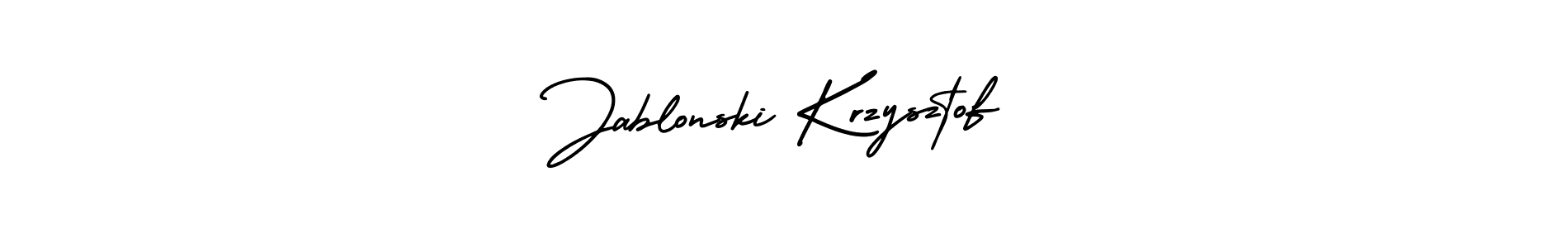 if you are searching for the best signature style for your name Jablonski Krzysztof. so please give up your signature search. here we have designed multiple signature styles  using AmerikaSignatureDemo-Regular. Jablonski Krzysztof signature style 3 images and pictures png