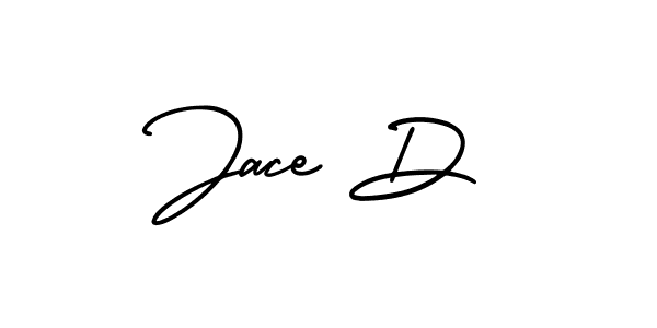 You should practise on your own different ways (AmerikaSignatureDemo-Regular) to write your name (Jace D) in signature. don't let someone else do it for you. Jace D signature style 3 images and pictures png