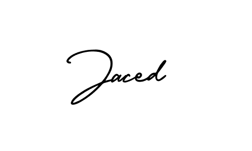 Make a beautiful signature design for name Jaced. With this signature (AmerikaSignatureDemo-Regular) style, you can create a handwritten signature for free. Jaced signature style 3 images and pictures png