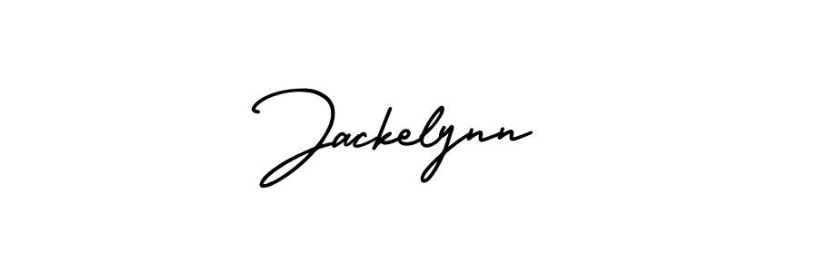 You should practise on your own different ways (AmerikaSignatureDemo-Regular) to write your name (Jackelynn) in signature. don't let someone else do it for you. Jackelynn signature style 3 images and pictures png