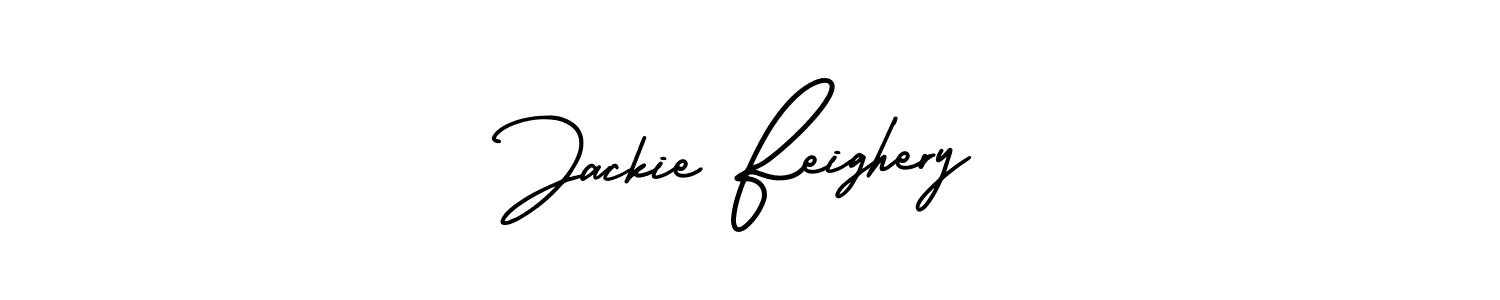 It looks lik you need a new signature style for name Jackie Feighery. Design unique handwritten (AmerikaSignatureDemo-Regular) signature with our free signature maker in just a few clicks. Jackie Feighery signature style 3 images and pictures png