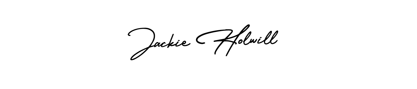 Jackie Holwill stylish signature style. Best Handwritten Sign (AmerikaSignatureDemo-Regular) for my name. Handwritten Signature Collection Ideas for my name Jackie Holwill. Jackie Holwill signature style 3 images and pictures png