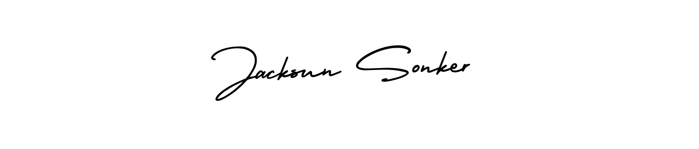 Design your own signature with our free online signature maker. With this signature software, you can create a handwritten (AmerikaSignatureDemo-Regular) signature for name Jacksun Sonker. Jacksun Sonker signature style 3 images and pictures png