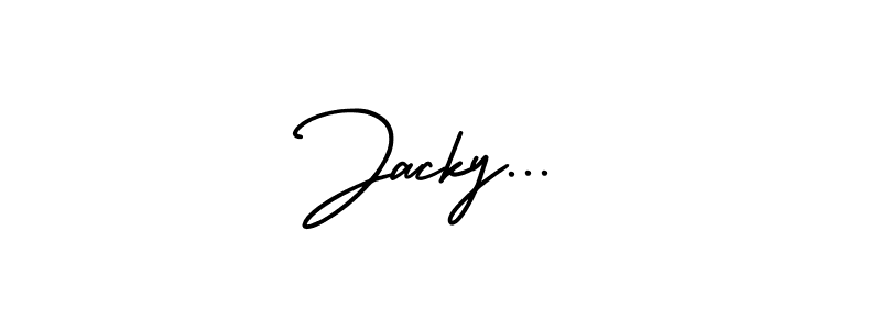 You should practise on your own different ways (AmerikaSignatureDemo-Regular) to write your name (Jacky...) in signature. don't let someone else do it for you. Jacky... signature style 3 images and pictures png