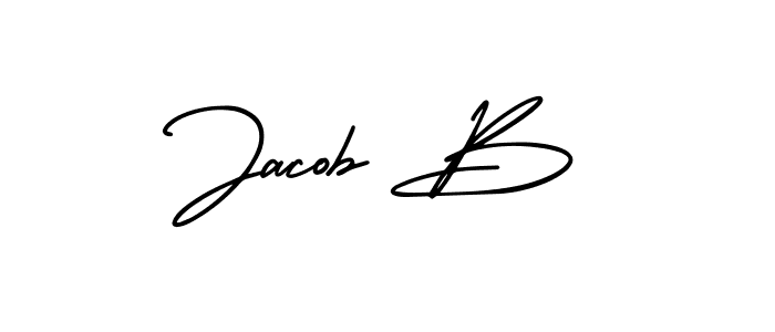 You should practise on your own different ways (AmerikaSignatureDemo-Regular) to write your name (Jacob B) in signature. don't let someone else do it for you. Jacob B signature style 3 images and pictures png