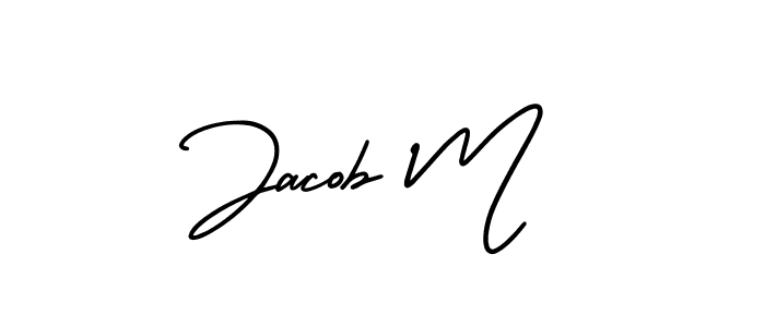 Design your own signature with our free online signature maker. With this signature software, you can create a handwritten (AmerikaSignatureDemo-Regular) signature for name Jacob M. Jacob M signature style 3 images and pictures png