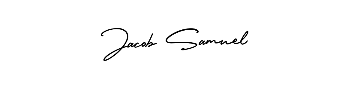 You should practise on your own different ways (AmerikaSignatureDemo-Regular) to write your name (Jacob Samuel) in signature. don't let someone else do it for you. Jacob Samuel signature style 3 images and pictures png