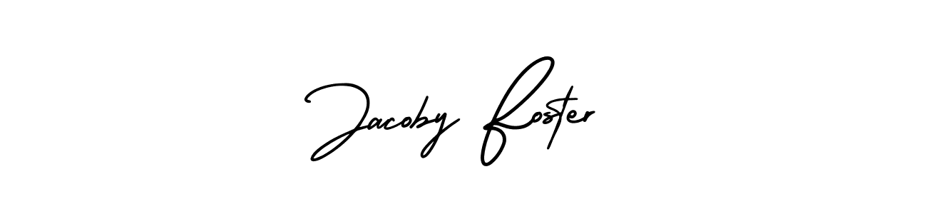 Use a signature maker to create a handwritten signature online. With this signature software, you can design (AmerikaSignatureDemo-Regular) your own signature for name Jacoby Foster. Jacoby Foster signature style 3 images and pictures png