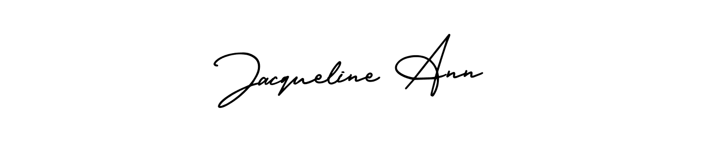 You should practise on your own different ways (AmerikaSignatureDemo-Regular) to write your name (Jacqueline Ann) in signature. don't let someone else do it for you. Jacqueline Ann signature style 3 images and pictures png