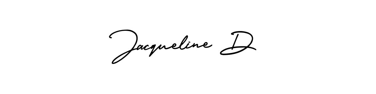 How to make Jacqueline D name signature. Use AmerikaSignatureDemo-Regular style for creating short signs online. This is the latest handwritten sign. Jacqueline D signature style 3 images and pictures png
