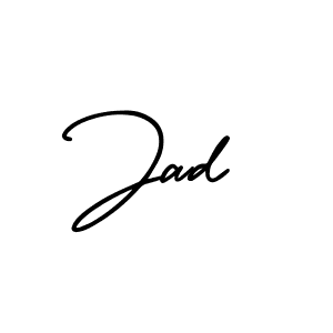 if you are searching for the best signature style for your name Jad. so please give up your signature search. here we have designed multiple signature styles  using AmerikaSignatureDemo-Regular. Jad signature style 3 images and pictures png