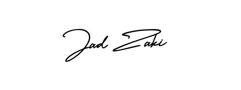 Jad Zaki stylish signature style. Best Handwritten Sign (AmerikaSignatureDemo-Regular) for my name. Handwritten Signature Collection Ideas for my name Jad Zaki. Jad Zaki signature style 3 images and pictures png