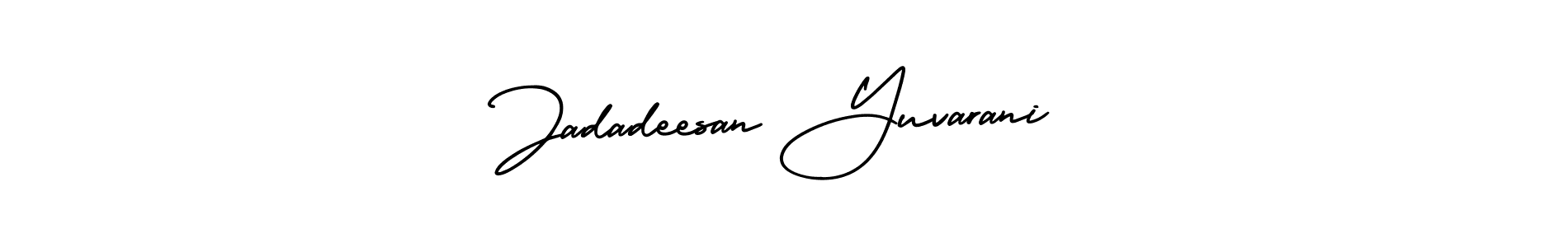 Check out images of Autograph of Jadadeesan Yuvarani name. Actor Jadadeesan Yuvarani Signature Style. AmerikaSignatureDemo-Regular is a professional sign style online. Jadadeesan Yuvarani signature style 3 images and pictures png