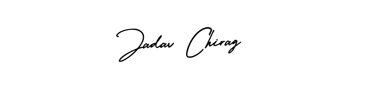 This is the best signature style for the Jadav Chirag name. Also you like these signature font (AmerikaSignatureDemo-Regular). Mix name signature. Jadav Chirag signature style 3 images and pictures png