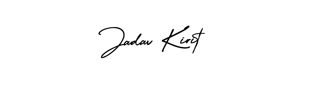 The best way (AmerikaSignatureDemo-Regular) to make a short signature is to pick only two or three words in your name. The name Jadav Kirit include a total of six letters. For converting this name. Jadav Kirit signature style 3 images and pictures png