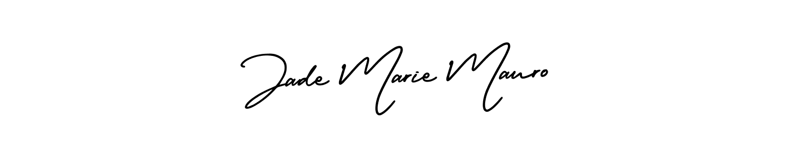 You should practise on your own different ways (AmerikaSignatureDemo-Regular) to write your name (Jade Marie Mauro) in signature. don't let someone else do it for you. Jade Marie Mauro signature style 3 images and pictures png