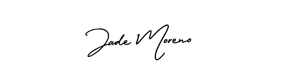 Jade Moreno stylish signature style. Best Handwritten Sign (AmerikaSignatureDemo-Regular) for my name. Handwritten Signature Collection Ideas for my name Jade Moreno. Jade Moreno signature style 3 images and pictures png