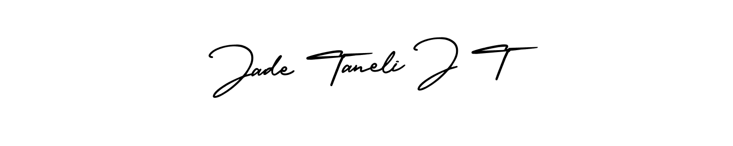 The best way (AmerikaSignatureDemo-Regular) to make a short signature is to pick only two or three words in your name. The name Jade Taneli J T include a total of six letters. For converting this name. Jade Taneli J T signature style 3 images and pictures png