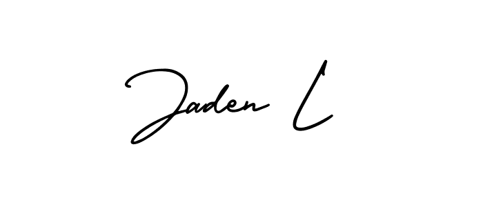 Use a signature maker to create a handwritten signature online. With this signature software, you can design (AmerikaSignatureDemo-Regular) your own signature for name Jaden L. Jaden L signature style 3 images and pictures png