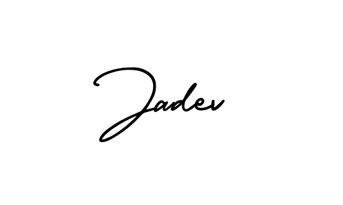 It looks lik you need a new signature style for name Jadev. Design unique handwritten (AmerikaSignatureDemo-Regular) signature with our free signature maker in just a few clicks. Jadev signature style 3 images and pictures png