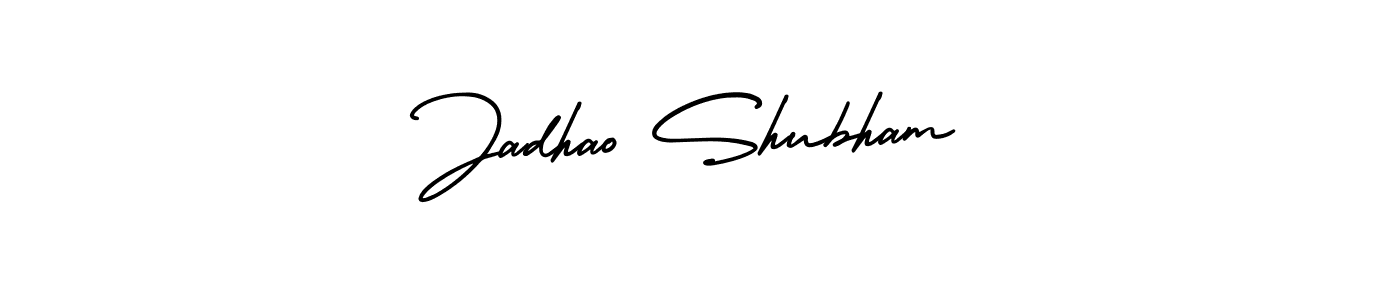 How to make Jadhao Shubham name signature. Use AmerikaSignatureDemo-Regular style for creating short signs online. This is the latest handwritten sign. Jadhao Shubham signature style 3 images and pictures png