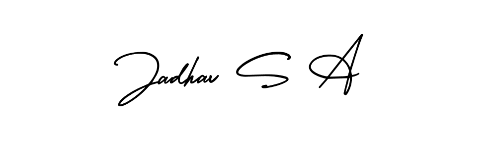 How to make Jadhav S A name signature. Use AmerikaSignatureDemo-Regular style for creating short signs online. This is the latest handwritten sign. Jadhav S A signature style 3 images and pictures png