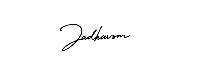 How to make Jadhavsm name signature. Use AmerikaSignatureDemo-Regular style for creating short signs online. This is the latest handwritten sign. Jadhavsm signature style 3 images and pictures png