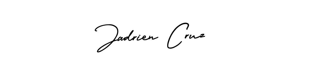 The best way (AmerikaSignatureDemo-Regular) to make a short signature is to pick only two or three words in your name. The name Jadrien Cruz include a total of six letters. For converting this name. Jadrien Cruz signature style 3 images and pictures png