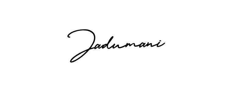 This is the best signature style for the Jadumani name. Also you like these signature font (AmerikaSignatureDemo-Regular). Mix name signature. Jadumani signature style 3 images and pictures png