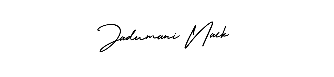 Use a signature maker to create a handwritten signature online. With this signature software, you can design (AmerikaSignatureDemo-Regular) your own signature for name Jadumani Naik. Jadumani Naik signature style 3 images and pictures png