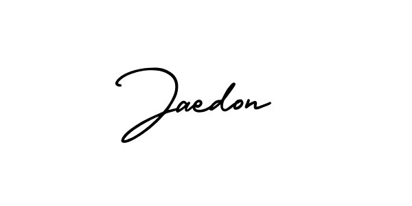 The best way (AmerikaSignatureDemo-Regular) to make a short signature is to pick only two or three words in your name. The name Jaedon include a total of six letters. For converting this name. Jaedon signature style 3 images and pictures png