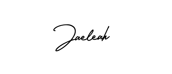 The best way (AmerikaSignatureDemo-Regular) to make a short signature is to pick only two or three words in your name. The name Jaeleah include a total of six letters. For converting this name. Jaeleah signature style 3 images and pictures png