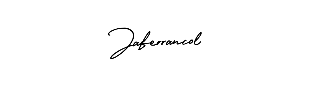 You should practise on your own different ways (AmerikaSignatureDemo-Regular) to write your name (Jaferrancol) in signature. don't let someone else do it for you. Jaferrancol signature style 3 images and pictures png