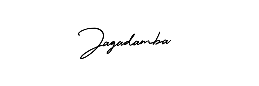 You should practise on your own different ways (AmerikaSignatureDemo-Regular) to write your name (Jagadamba) in signature. don't let someone else do it for you. Jagadamba signature style 3 images and pictures png