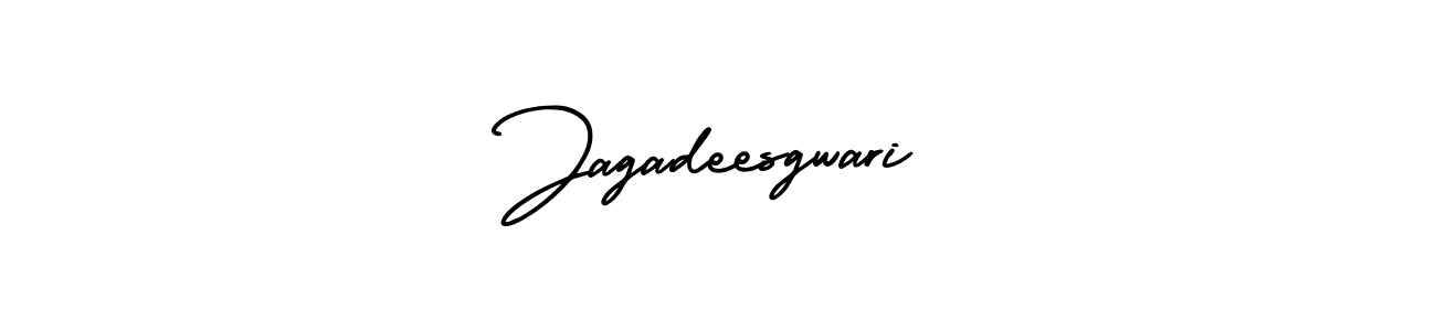 The best way (AmerikaSignatureDemo-Regular) to make a short signature is to pick only two or three words in your name. The name Jagadeesgwari include a total of six letters. For converting this name. Jagadeesgwari signature style 3 images and pictures png