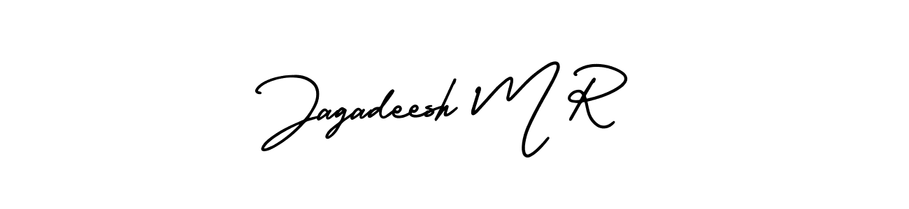 This is the best signature style for the Jagadeesh M R name. Also you like these signature font (AmerikaSignatureDemo-Regular). Mix name signature. Jagadeesh M R signature style 3 images and pictures png