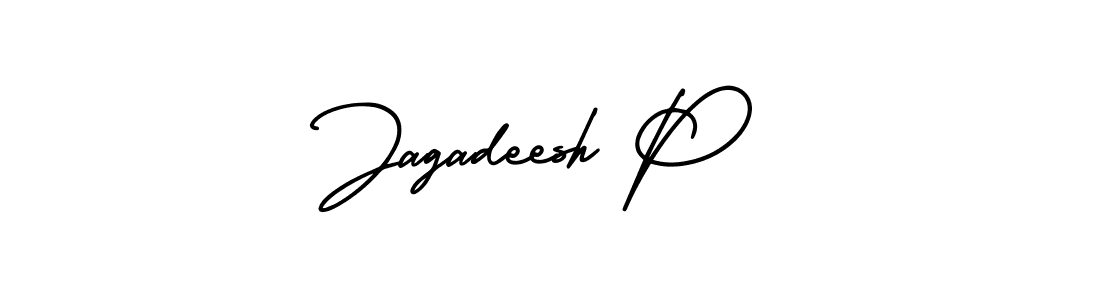 Use a signature maker to create a handwritten signature online. With this signature software, you can design (AmerikaSignatureDemo-Regular) your own signature for name Jagadeesh P. Jagadeesh P signature style 3 images and pictures png