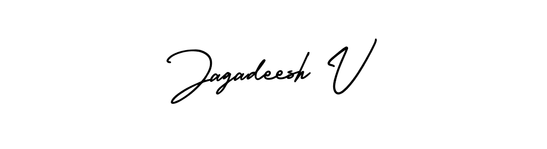 AmerikaSignatureDemo-Regular is a professional signature style that is perfect for those who want to add a touch of class to their signature. It is also a great choice for those who want to make their signature more unique. Get Jagadeesh V name to fancy signature for free. Jagadeesh V signature style 3 images and pictures png