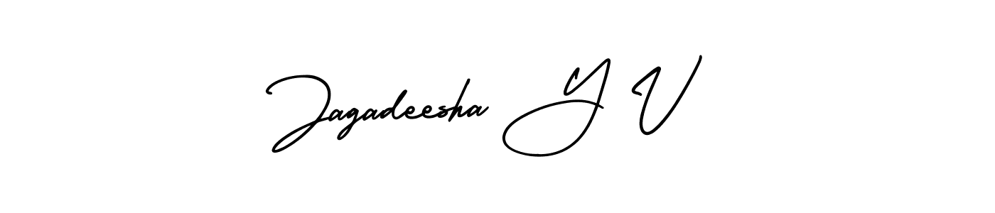 if you are searching for the best signature style for your name Jagadeesha Y V. so please give up your signature search. here we have designed multiple signature styles  using AmerikaSignatureDemo-Regular. Jagadeesha Y V signature style 3 images and pictures png