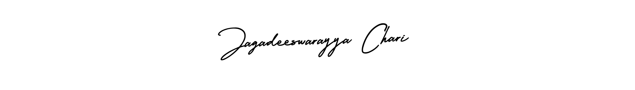 You should practise on your own different ways (AmerikaSignatureDemo-Regular) to write your name (Jagadeeswarayya Chari) in signature. don't let someone else do it for you. Jagadeeswarayya Chari signature style 3 images and pictures png