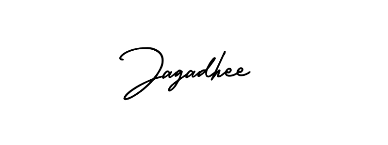 Use a signature maker to create a handwritten signature online. With this signature software, you can design (AmerikaSignatureDemo-Regular) your own signature for name Jagadhee. Jagadhee signature style 3 images and pictures png