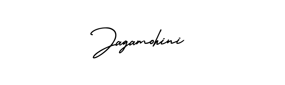 How to make Jagamohini name signature. Use AmerikaSignatureDemo-Regular style for creating short signs online. This is the latest handwritten sign. Jagamohini signature style 3 images and pictures png