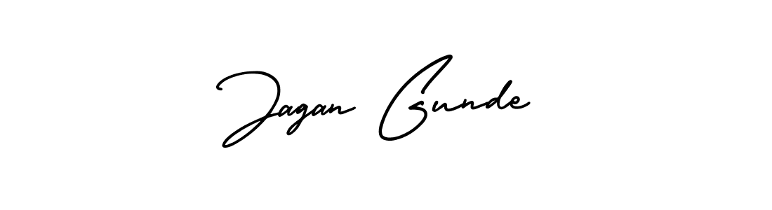 It looks lik you need a new signature style for name Jagan Gunde. Design unique handwritten (AmerikaSignatureDemo-Regular) signature with our free signature maker in just a few clicks. Jagan Gunde signature style 3 images and pictures png