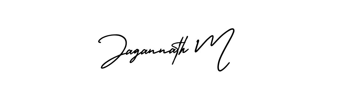 You should practise on your own different ways (AmerikaSignatureDemo-Regular) to write your name (Jagannath M) in signature. don't let someone else do it for you. Jagannath M signature style 3 images and pictures png